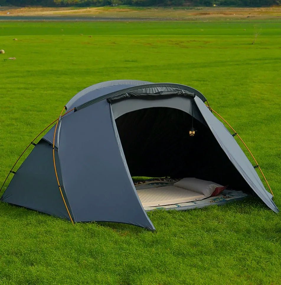 Outdoor 2-Person Aluminum Pole Tent – Waterproof, UV-Resistant, Breathable & Mosquito-Proof - Blue