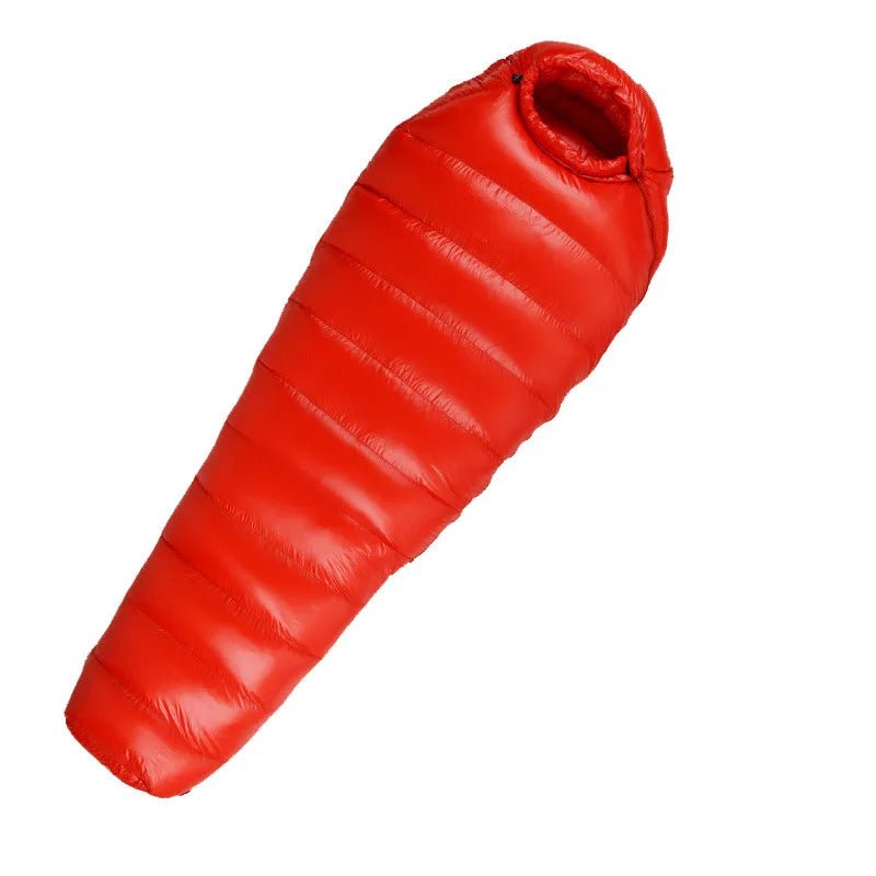 Down Mummy Sleeping Bag, -13°C Extreme Cold Weather Winter Bag | Traverseon - Red / 400g / 1 Piece